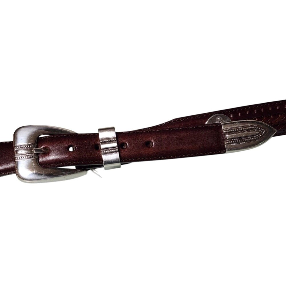 Brighton Onyx Brown Leather Vintage Belt Golfer 1998 Length 60"